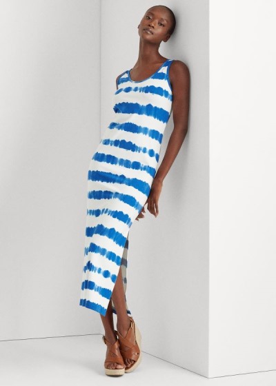 Dámské Maxi Šaty Ralph Lauren Striped Cotton - 07593-KGTX